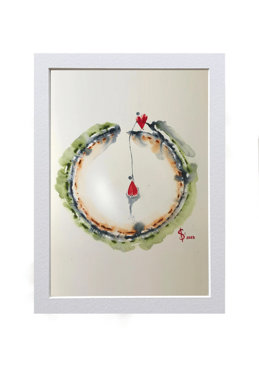 Signed Print of an Abstract Watercolor Painting: “To Love is to recognize yourself in another”