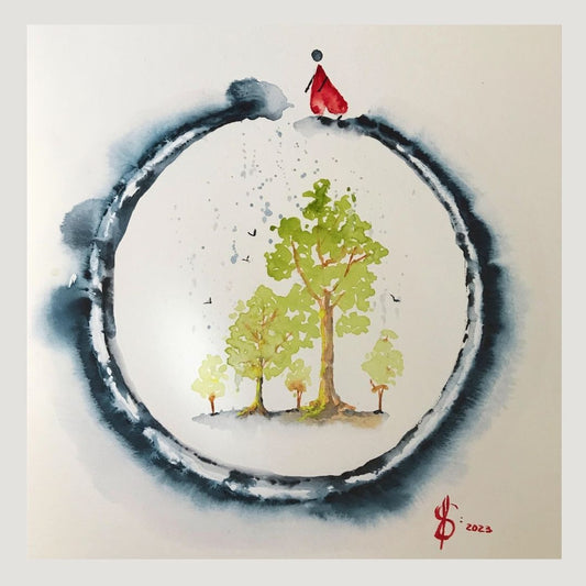 Original Abstract Watercolor Painting: To Love Is To Smile And Trust