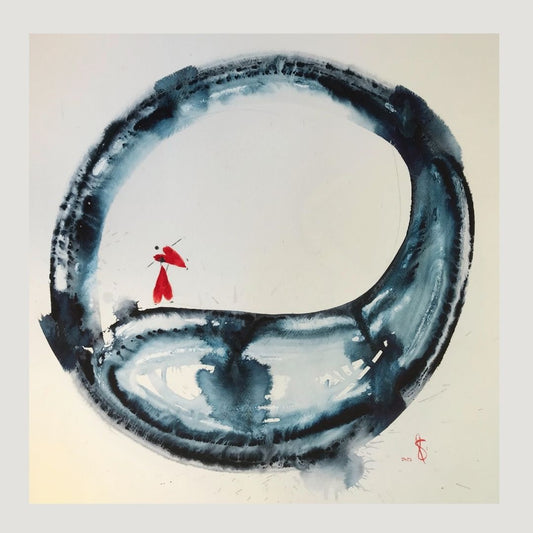 Original Abstract Watercolor Painting: To Love Is To Go For a Walk