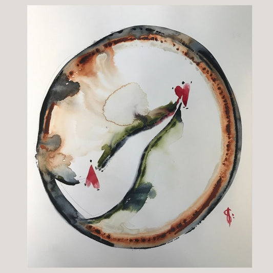Original Abstract Watercolor Painting: To Love Is To Notice That Words Can Only Be Perceived At The Level Of Understanding