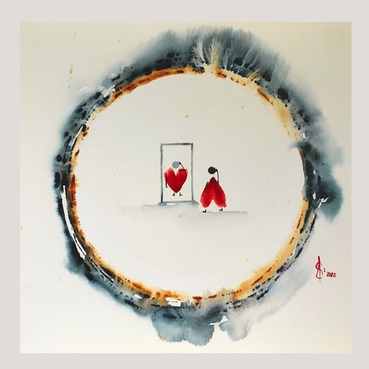 Original Abstract Watercolor Painting: To Love Is To Understand That We Are a Reflection