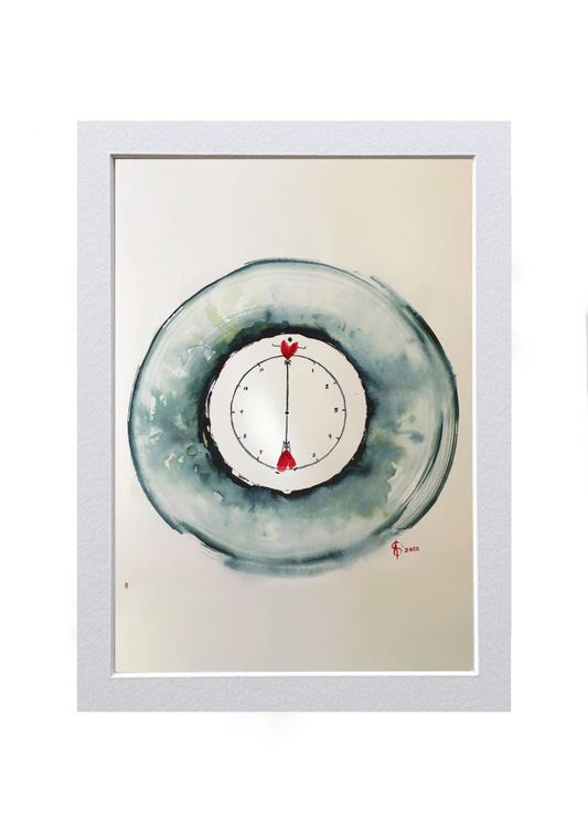 Signed Print of an Abstract Watercolor Painting: “Divine Timing”