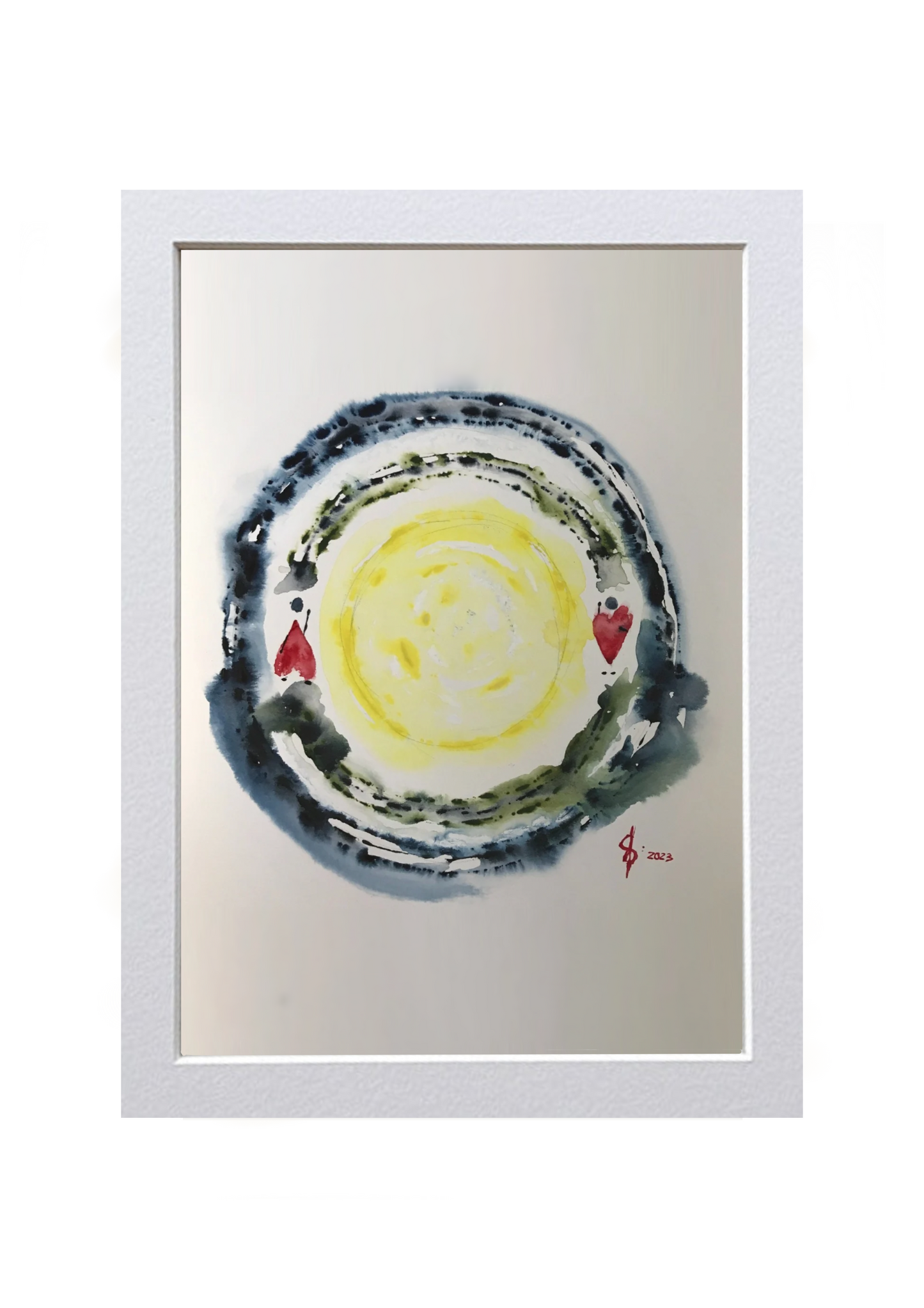 Signed Print of an Abstract Watercolor Painting: “Love is knowing that you are a team”