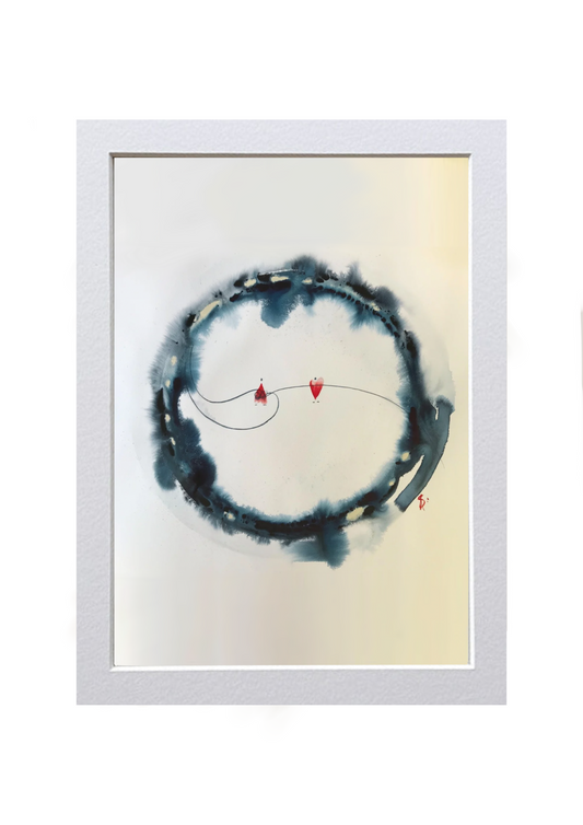 Signed Print of an Abstract Watercolor Painting: “Love Allows”