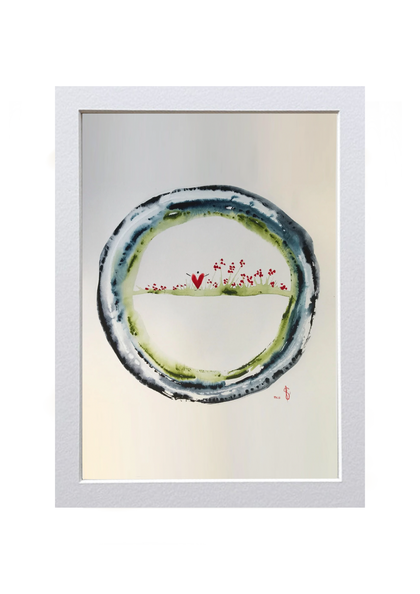 Signed Print of an Abstract Watercolor Painting: “To Love is to know that two is really One”