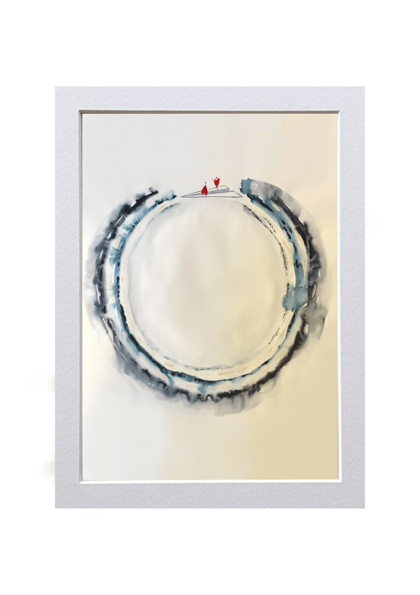 Signed Print of an Abstract Watercolor Painting: “Love is healthy and free affection”