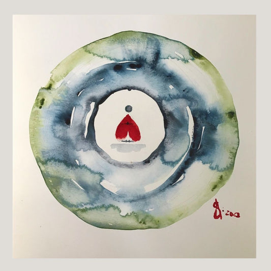 Original Abstract Watercolor Painting: To Love Is To Sit With Yourself