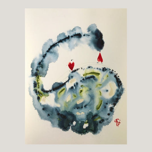 Original Abstract Watercolor Painting: Only Love Will Cleanse Your Heart