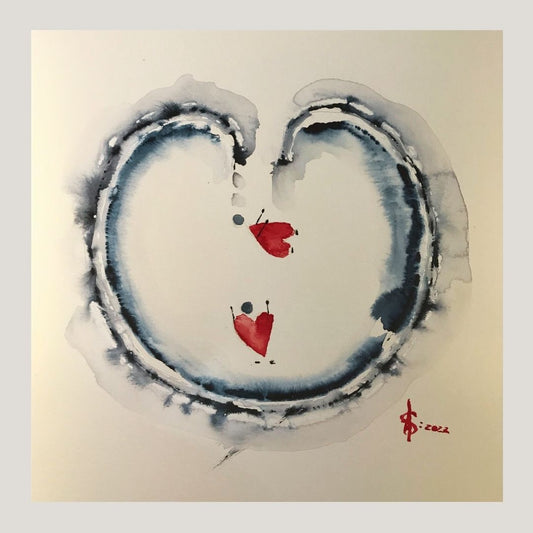 Original Abstract Watercolor Painting: To Love Is To Run While Sitting