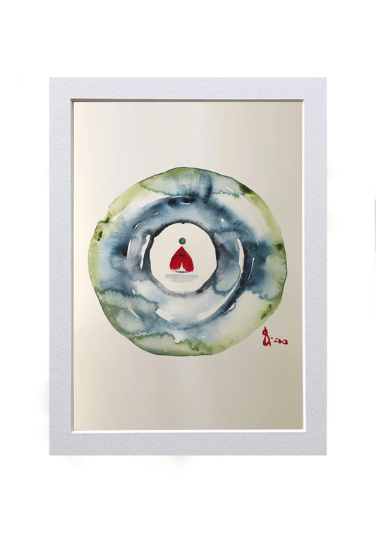 Signed Print of an Abstract Watercolor Painting: “To Love is to sit with yourself”
