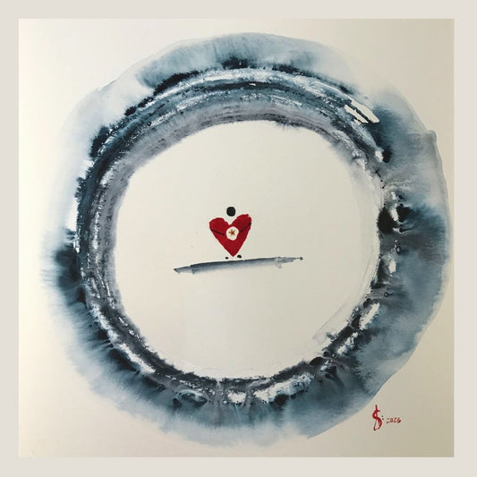 Original Abstract Watercolor Painting: To Love Is To Walk Deep Within