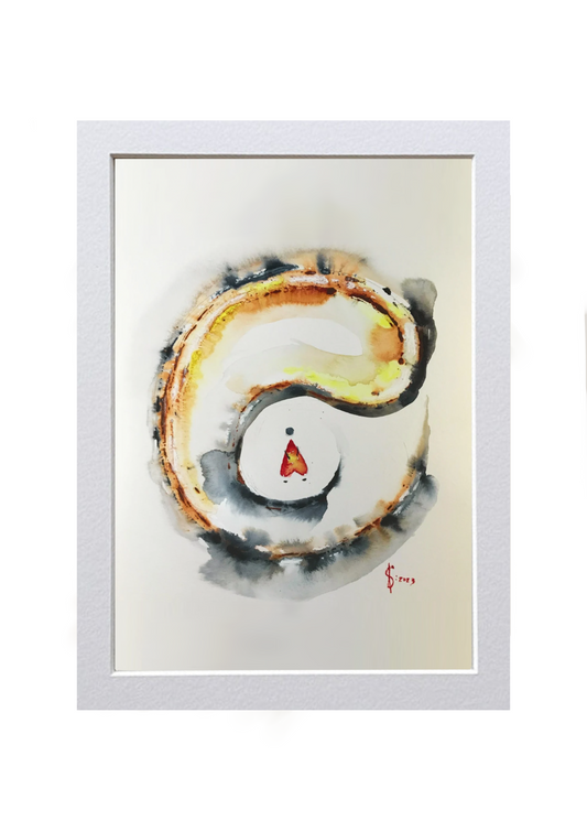 Signed Print of an Abstract Watercolor Painting: “To Love is like the backdrop of a play”