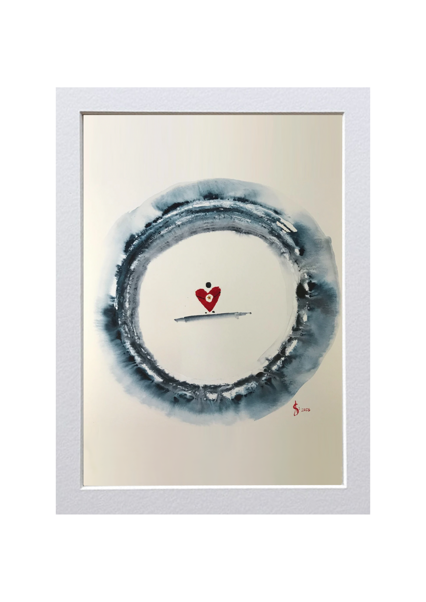 Signed Print of an Abstract Watercolor Painting: “To Love is to walk deep within”