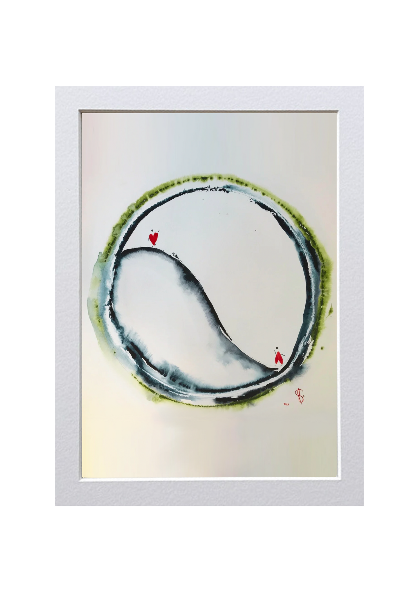 Signed Print of an Abstract Watercolor Painting: “To Love is to sing even if the voice shakes”