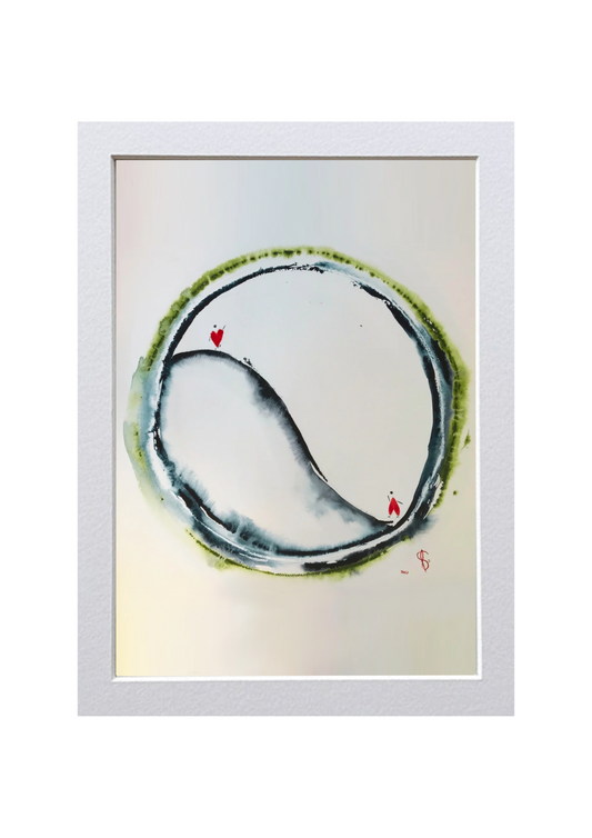 Signed Print of an Abstract Watercolor Painting: “To Love is to sing even if the voice shakes”