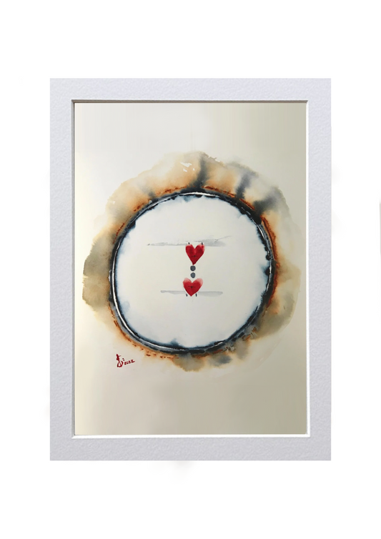 Signed Print of an Abstract Watercolor Painting: “To Love is merge into the “I”