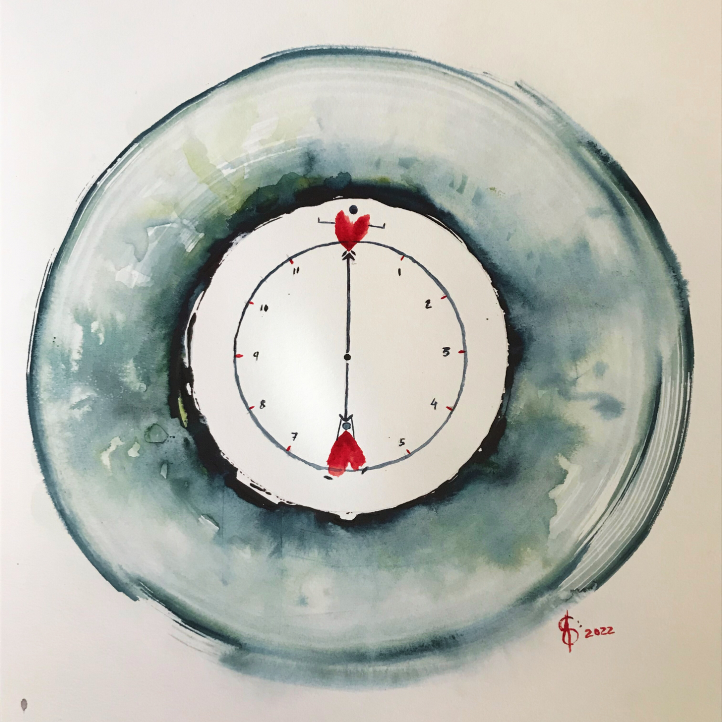 Print of an original watercolor painting called: "To Love is divine timing"