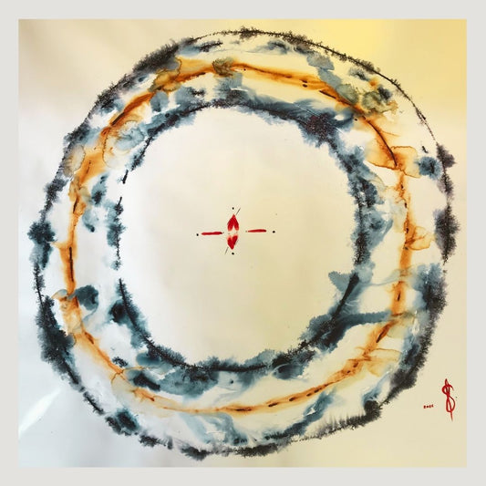 Original Abstract Watercolor Painting: To Love Is To Be Alone But Feel Everyone Is Right Beside You