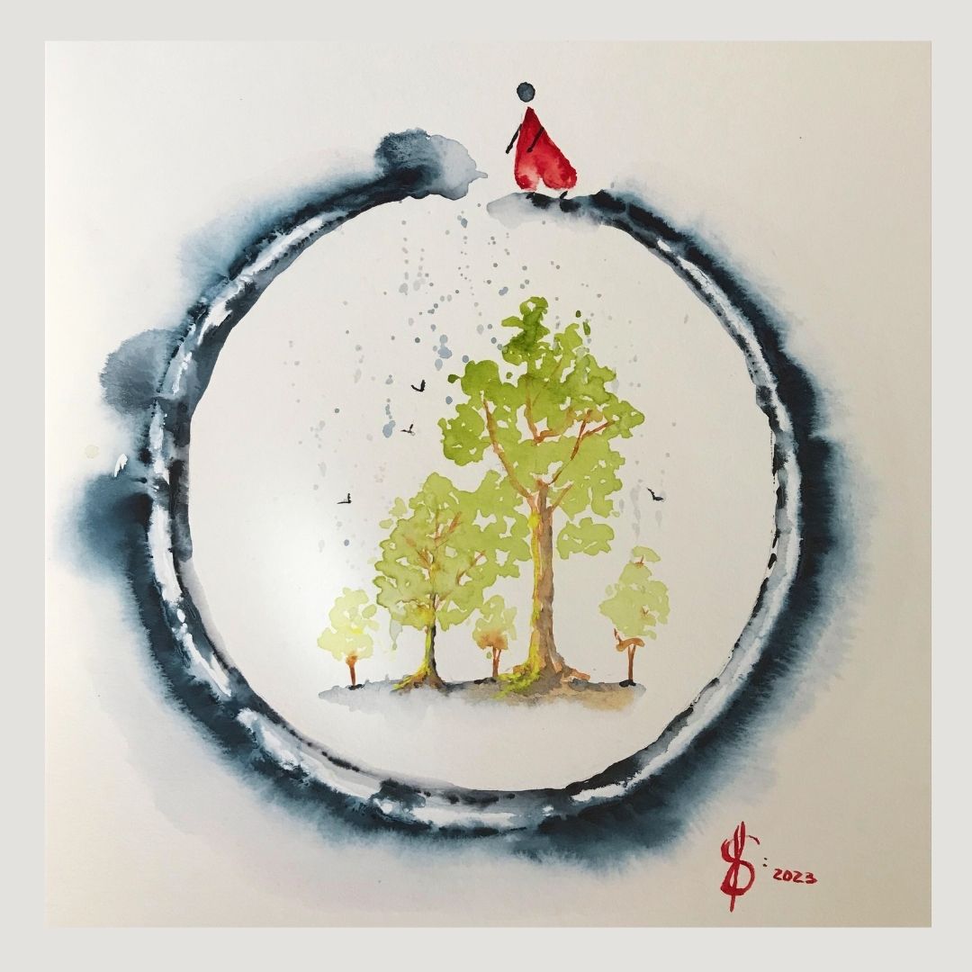 Original Abstract Watercolor Painting: To Love Is To Smile And Trust