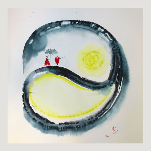 Original Abstract Watercolor Painting: To Love Is To Predict The Unforseen