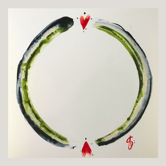 Original Abstract Watercolor Painting: In Love We AreGuided Through The Heart