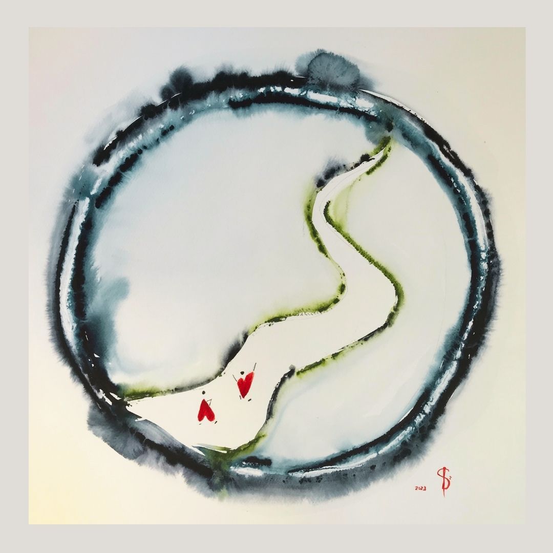 Original Abstract Watercolor Painting: To Love Is To Be Free