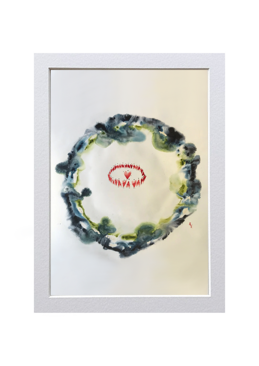 Signed Print of an Abstract Watercolor Painting: “At any time”