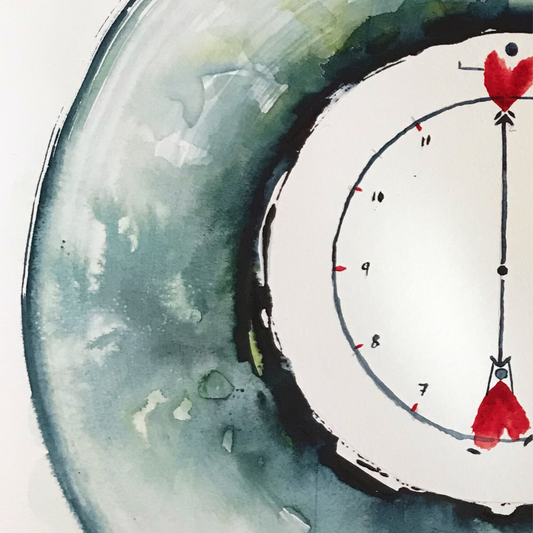 Print of an original watercolor painting called: "To Love is divine timing"