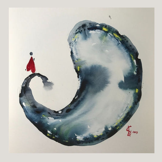 Original Abstract Watercolor Painting: To Love Is To Let It Flow Like a Waterfall