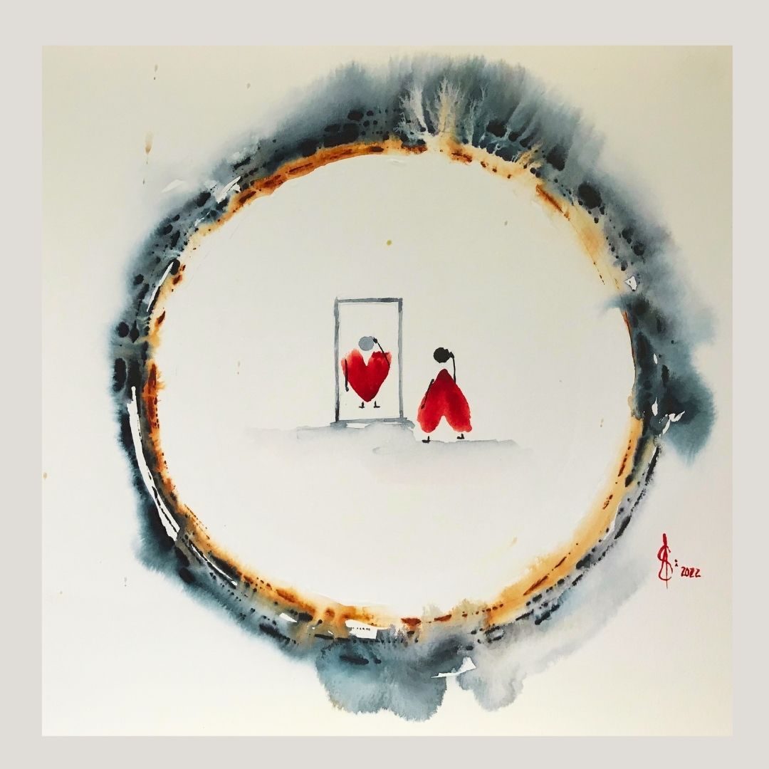 Original Abstract Watercolor Painting: To Love Is To Understand That We Are a Reflection