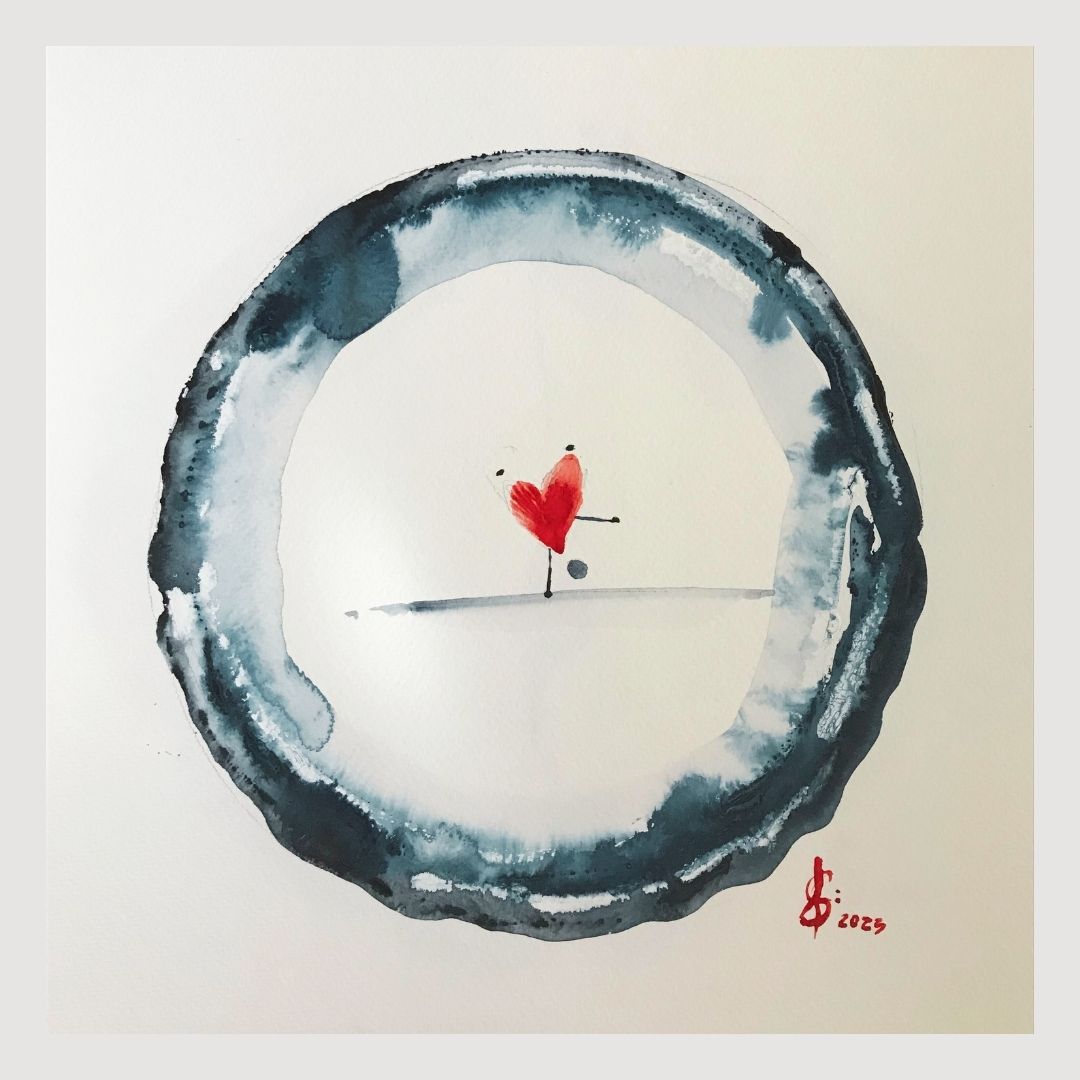 Original Abstract Watercolor Painting: To Love Is To Embrace, Include, Unite.