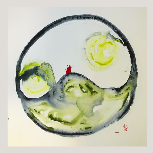 Original Abstract Watercolor Painting: To Love Is To Be Present