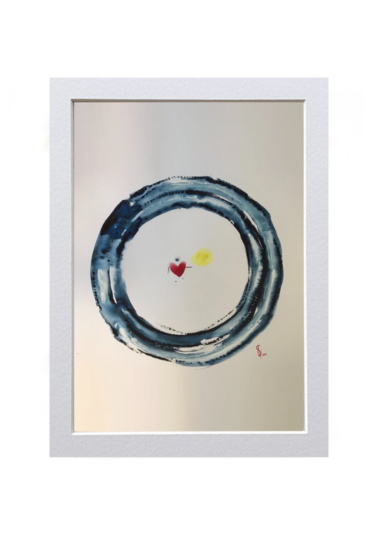 Signed Print of an Abstract Watercolor Painting: “To Love is to Be one with the divine”