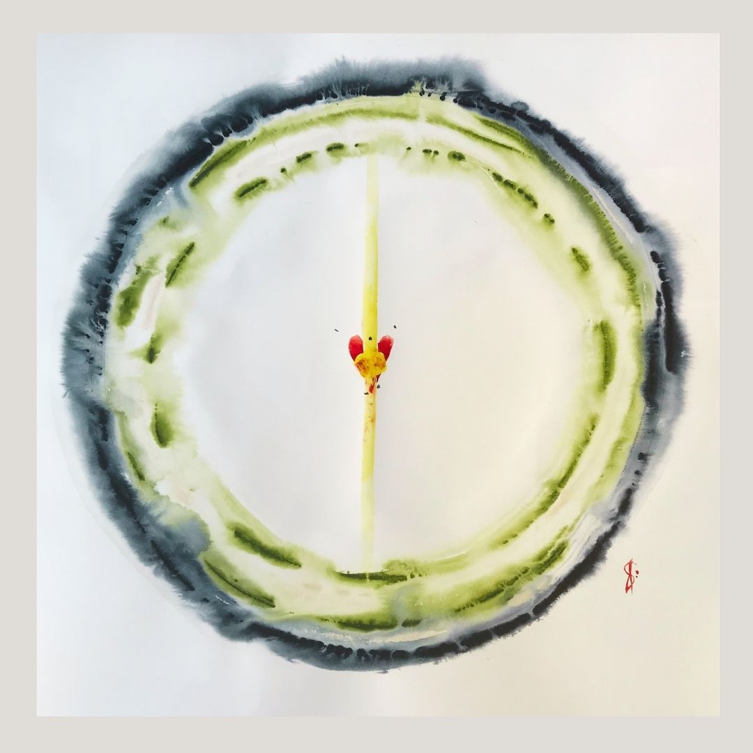 Original Abstract Watercolor Painting: To Be in Love Is To Be Alone and Not Feel Lonely