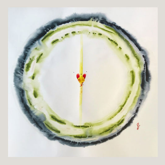 Original Abstract Watercolor Painting: To Be in Love Is To Be Alone and Not Feel Lonely