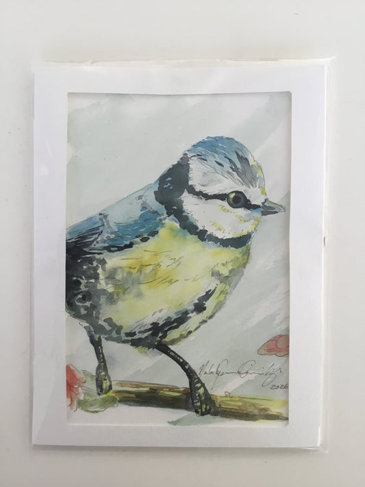 Eurasian Blue Tit Watercolor Painting II