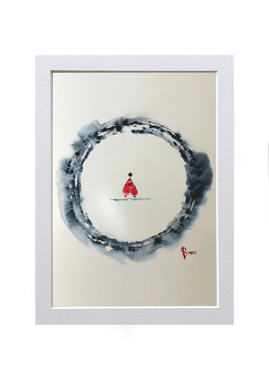 Signed Print of an Abstract Watercolor Painting: “To Love is to open the heart”