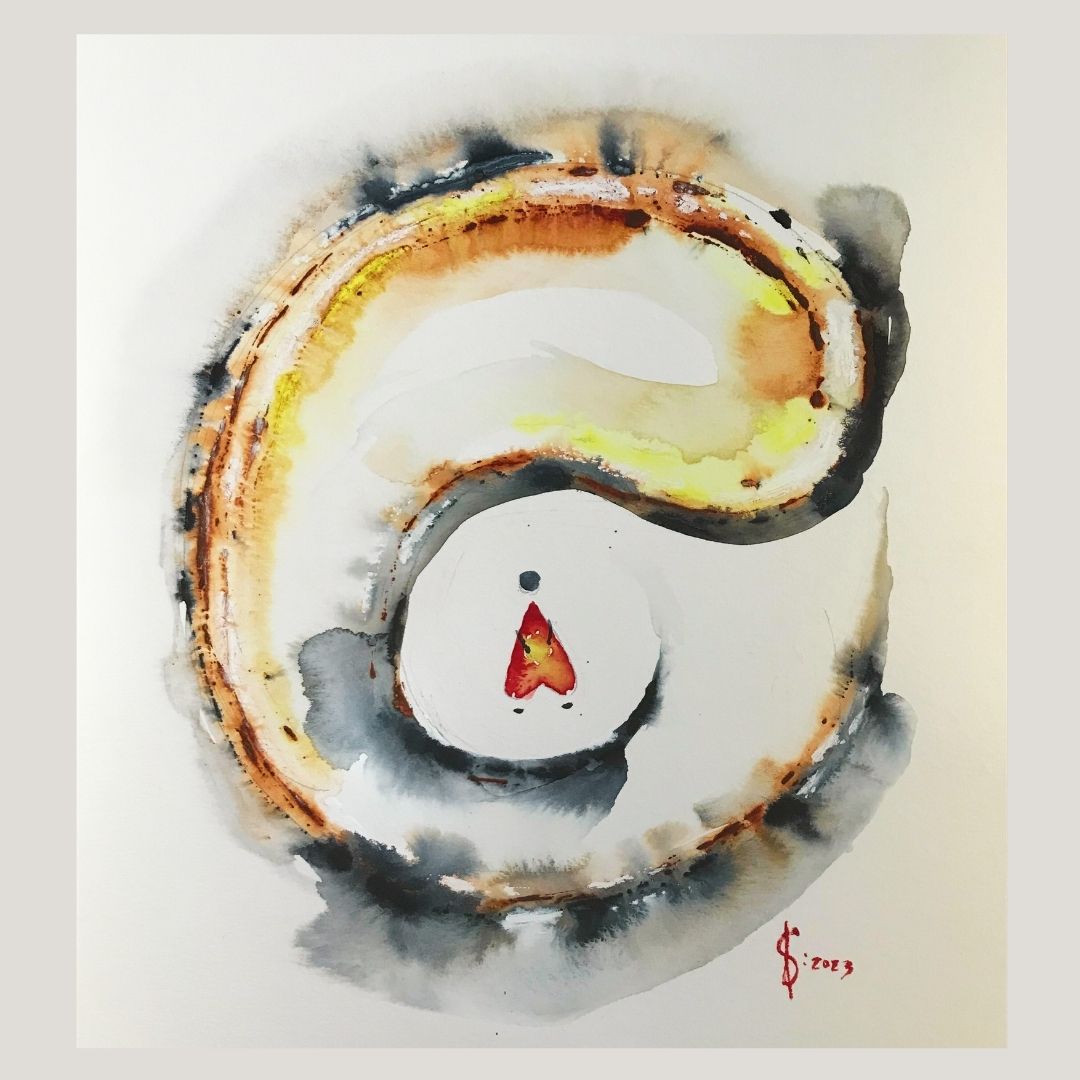 Original Abstract Watercolor Painting: To Love Is Like The Backdrop Of a Play