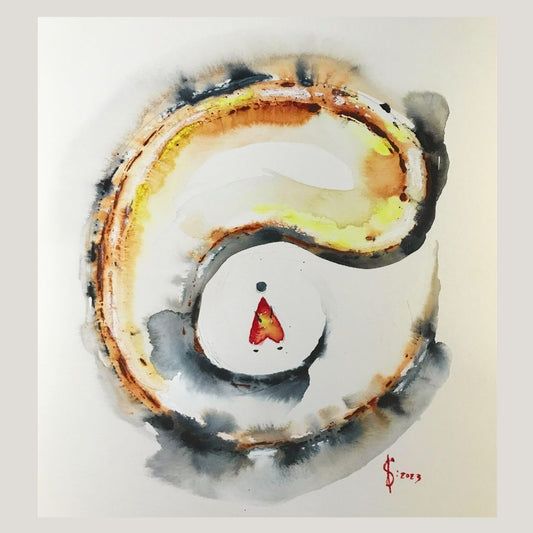 Original Abstract Watercolor Painting: To Love Is Like The Backdrop Of a Play