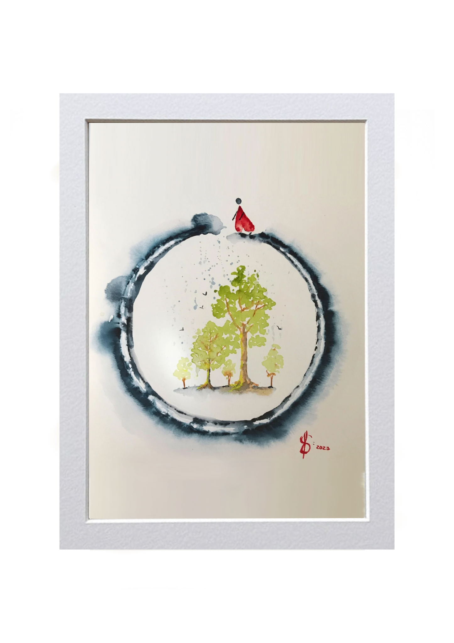 Signed Print of an Abstract Watercolor Painting: “To Love is to smile and trust”