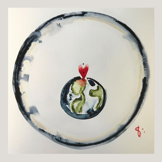 Original Abstract Watercolor Painting: To Love Is To Bring Constant Good Thouhgts