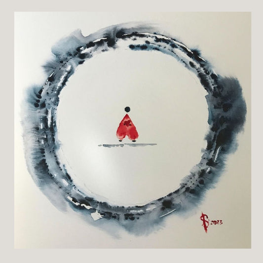 Original Abstract Watercolor Painting: To Love Is To Open The Heart Cave To Unconditional Embrace
