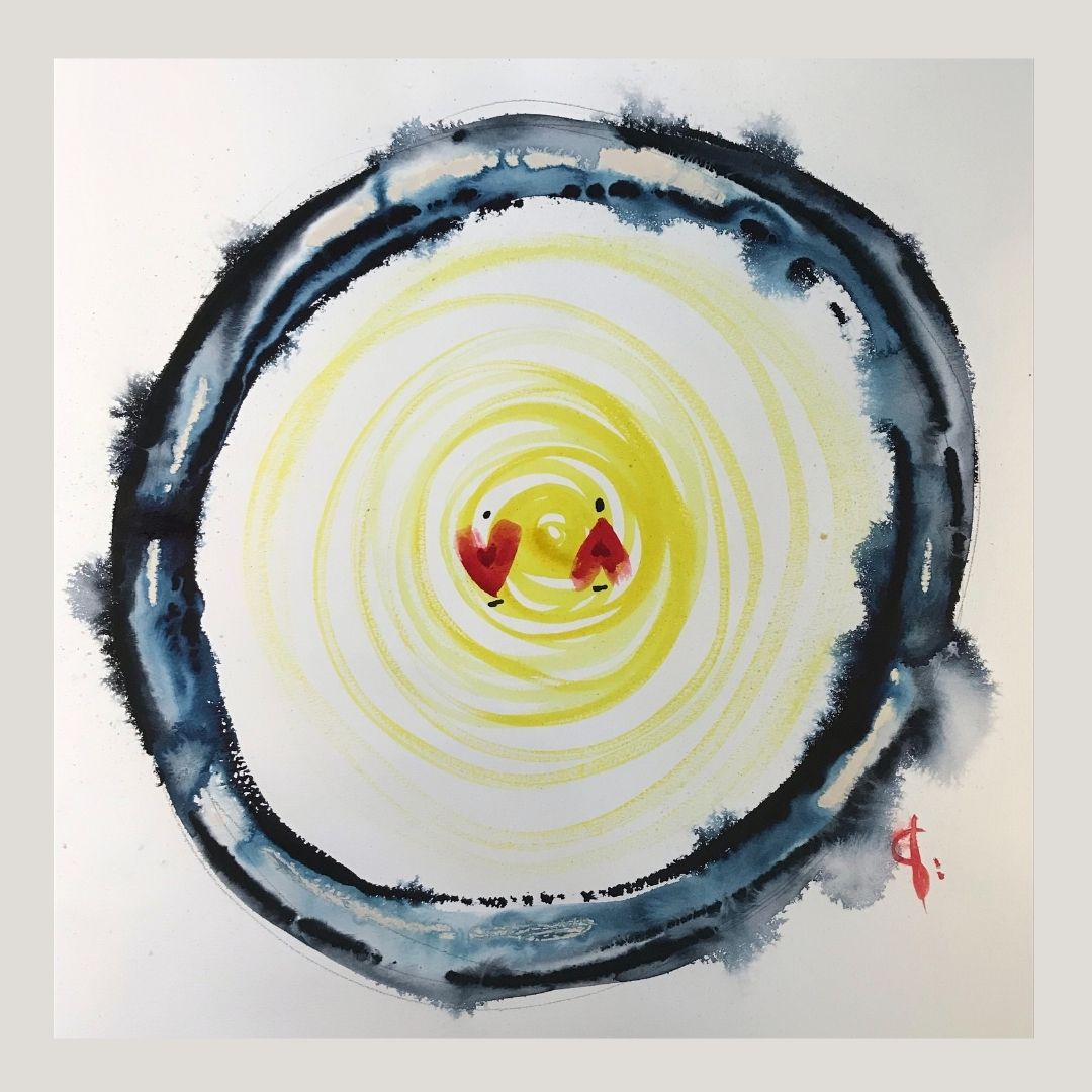 Original Abstract Watercolor Painting: To Love Is To Take The Temple Of Devotion
