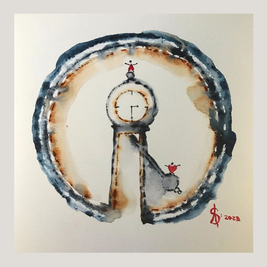Original Abstract Watercolor Painting: To Love Is The Cease of Time