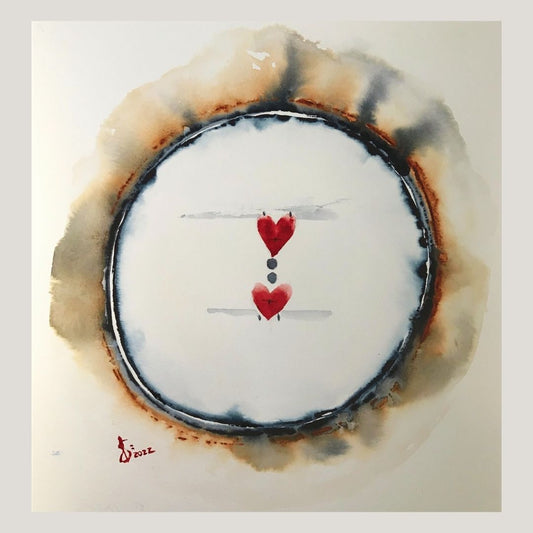 Original Abstract Watercolor Painting: To Love Is To Merge the "I" In The Self
