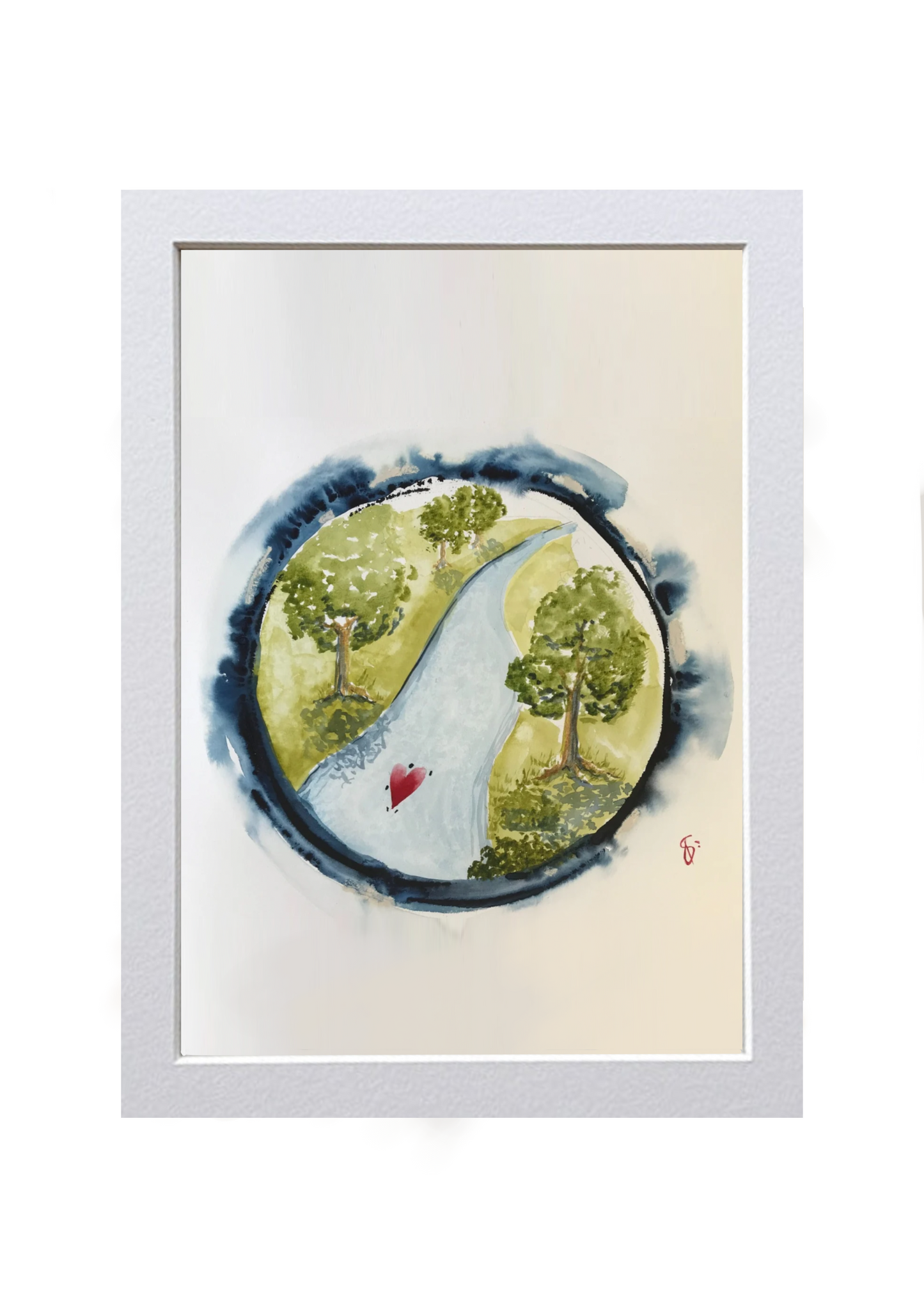 Signed Print of an Abstract Watercolor Painting: “To Love is to give in”