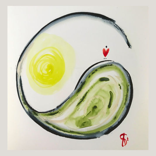 Original Abstract Watercolor Painting: Love Is Sandcastles