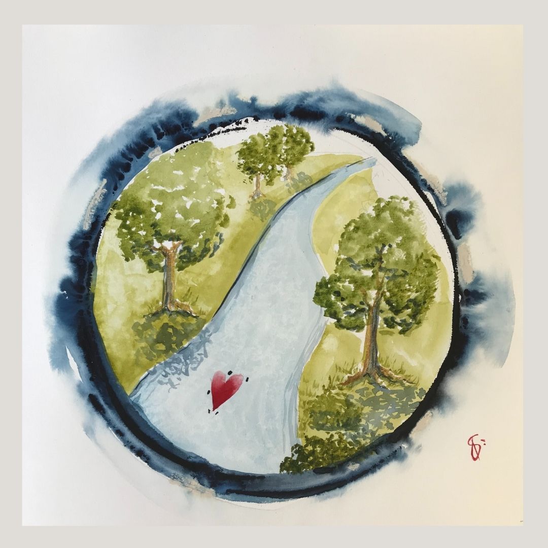 Original Abstract Watercolor Painting: To Love Is To Give In
