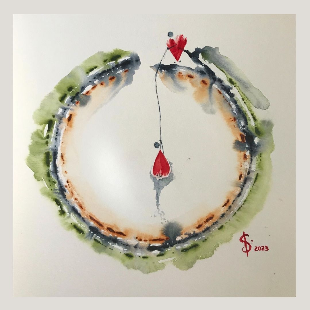 Original Abstract Watercolor Painting: To Love Is To Recognize Yourself In Another