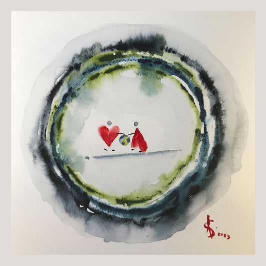 Original Abstract Watercolor Painting: To Love Is To Bless